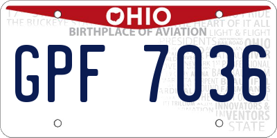 OH license plate GPF7036