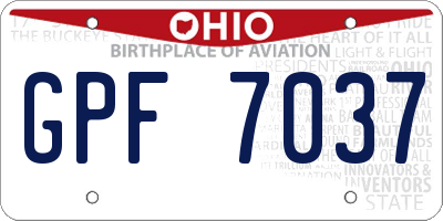 OH license plate GPF7037