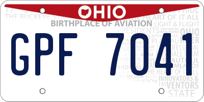 OH license plate GPF7041