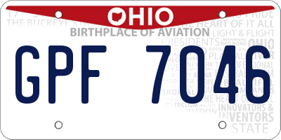 OH license plate GPF7046