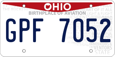 OH license plate GPF7052