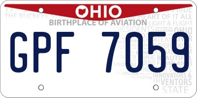OH license plate GPF7059