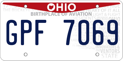 OH license plate GPF7069