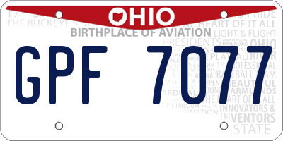 OH license plate GPF7077