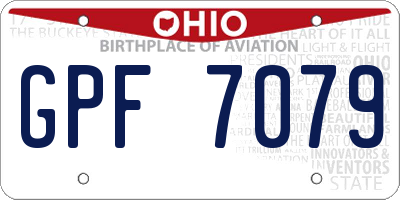OH license plate GPF7079
