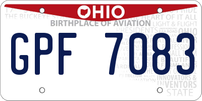 OH license plate GPF7083