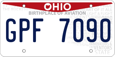 OH license plate GPF7090