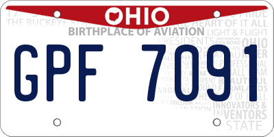 OH license plate GPF7091