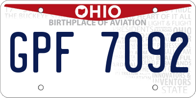 OH license plate GPF7092