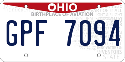 OH license plate GPF7094