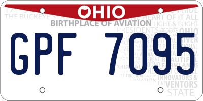 OH license plate GPF7095