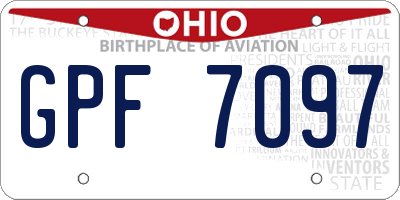 OH license plate GPF7097
