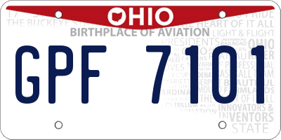 OH license plate GPF7101