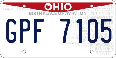 OH license plate GPF7105