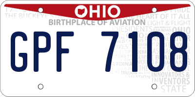 OH license plate GPF7108