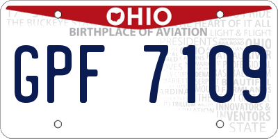 OH license plate GPF7109