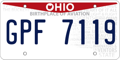 OH license plate GPF7119