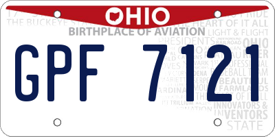 OH license plate GPF7121