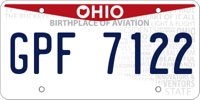 OH license plate GPF7122