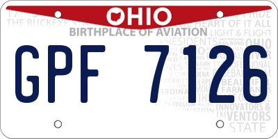 OH license plate GPF7126