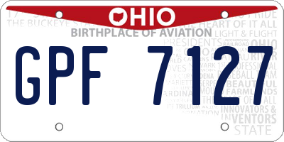 OH license plate GPF7127