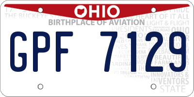 OH license plate GPF7129