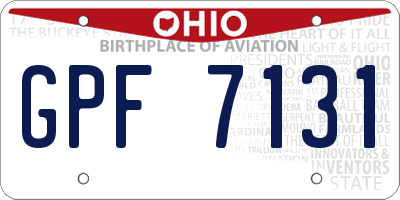 OH license plate GPF7131