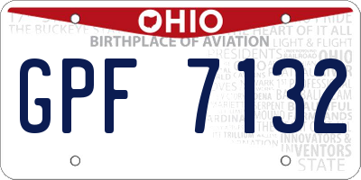 OH license plate GPF7132