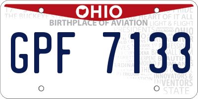 OH license plate GPF7133