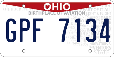 OH license plate GPF7134