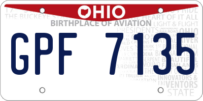 OH license plate GPF7135
