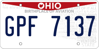 OH license plate GPF7137