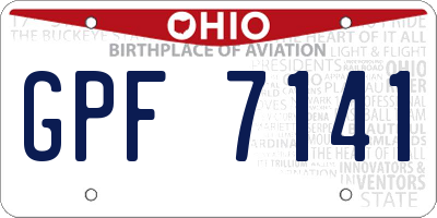 OH license plate GPF7141