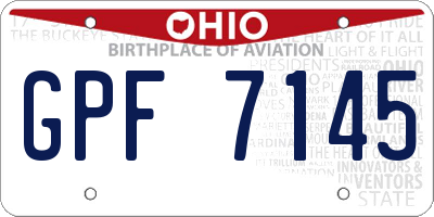 OH license plate GPF7145