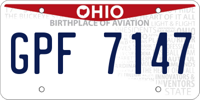 OH license plate GPF7147
