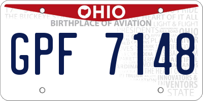 OH license plate GPF7148