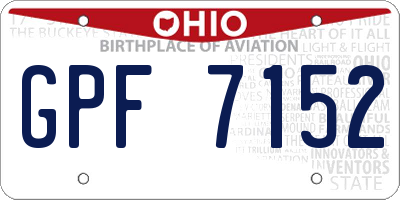 OH license plate GPF7152