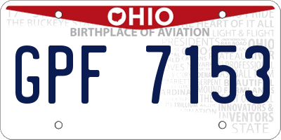 OH license plate GPF7153
