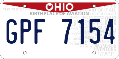 OH license plate GPF7154