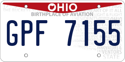 OH license plate GPF7155