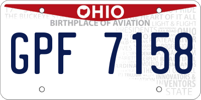 OH license plate GPF7158