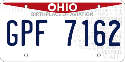 OH license plate GPF7162