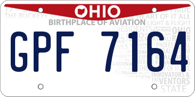 OH license plate GPF7164