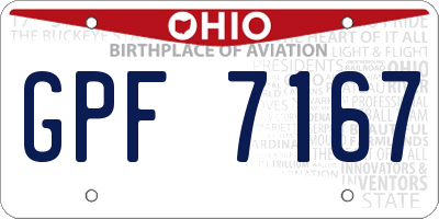 OH license plate GPF7167