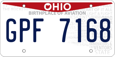 OH license plate GPF7168
