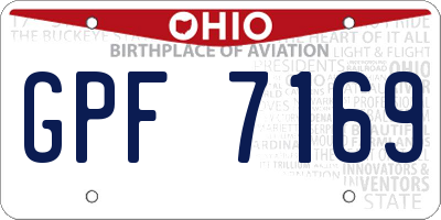 OH license plate GPF7169