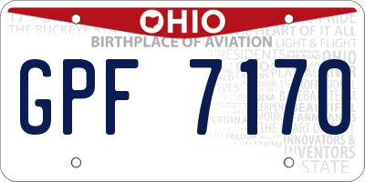 OH license plate GPF7170