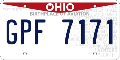 OH license plate GPF7171