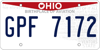 OH license plate GPF7172