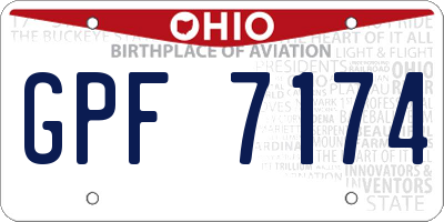 OH license plate GPF7174